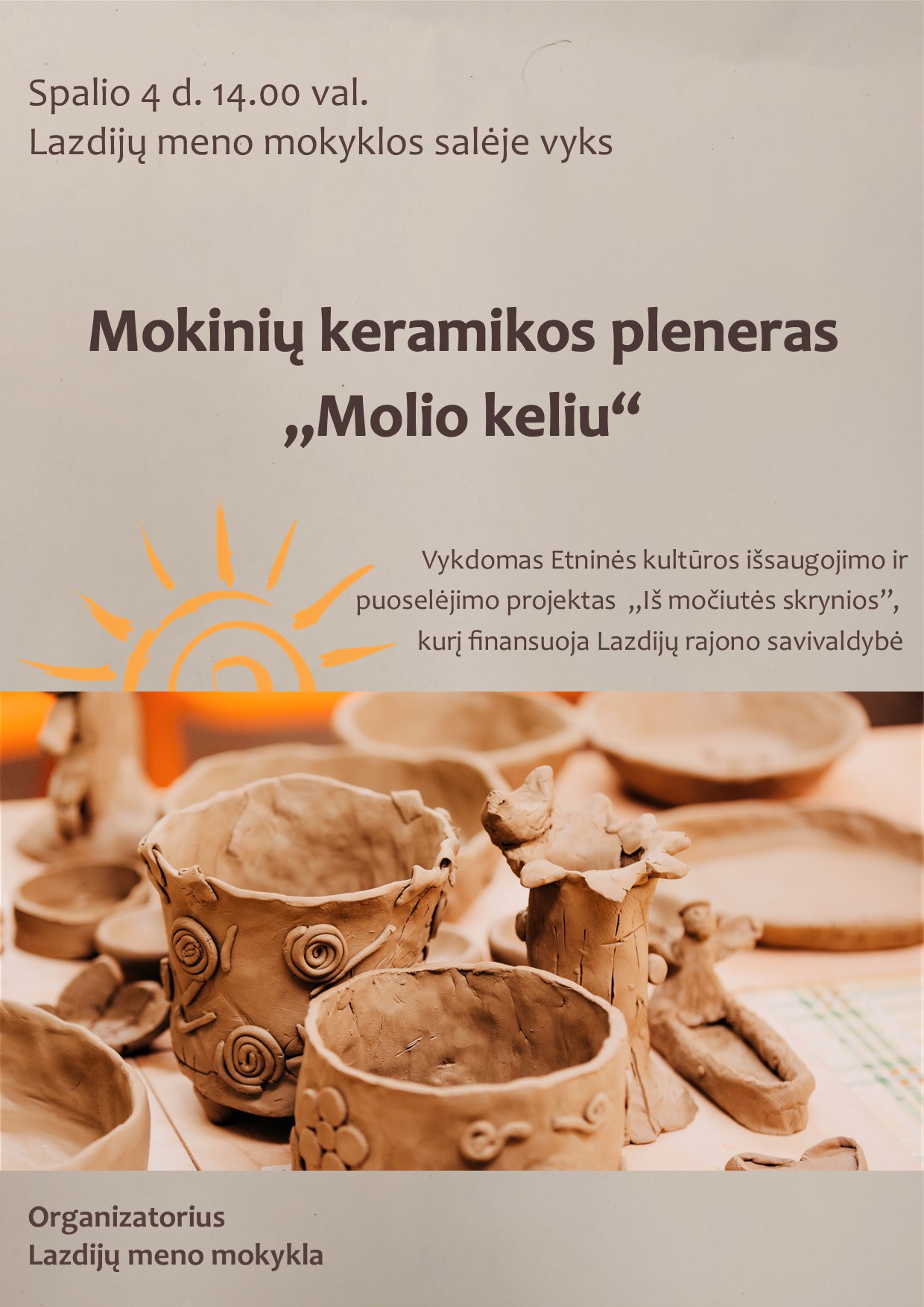 Mokinių keramikos pleneras ,,Molio keliu"